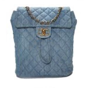 Chanel denim washed small backpack
